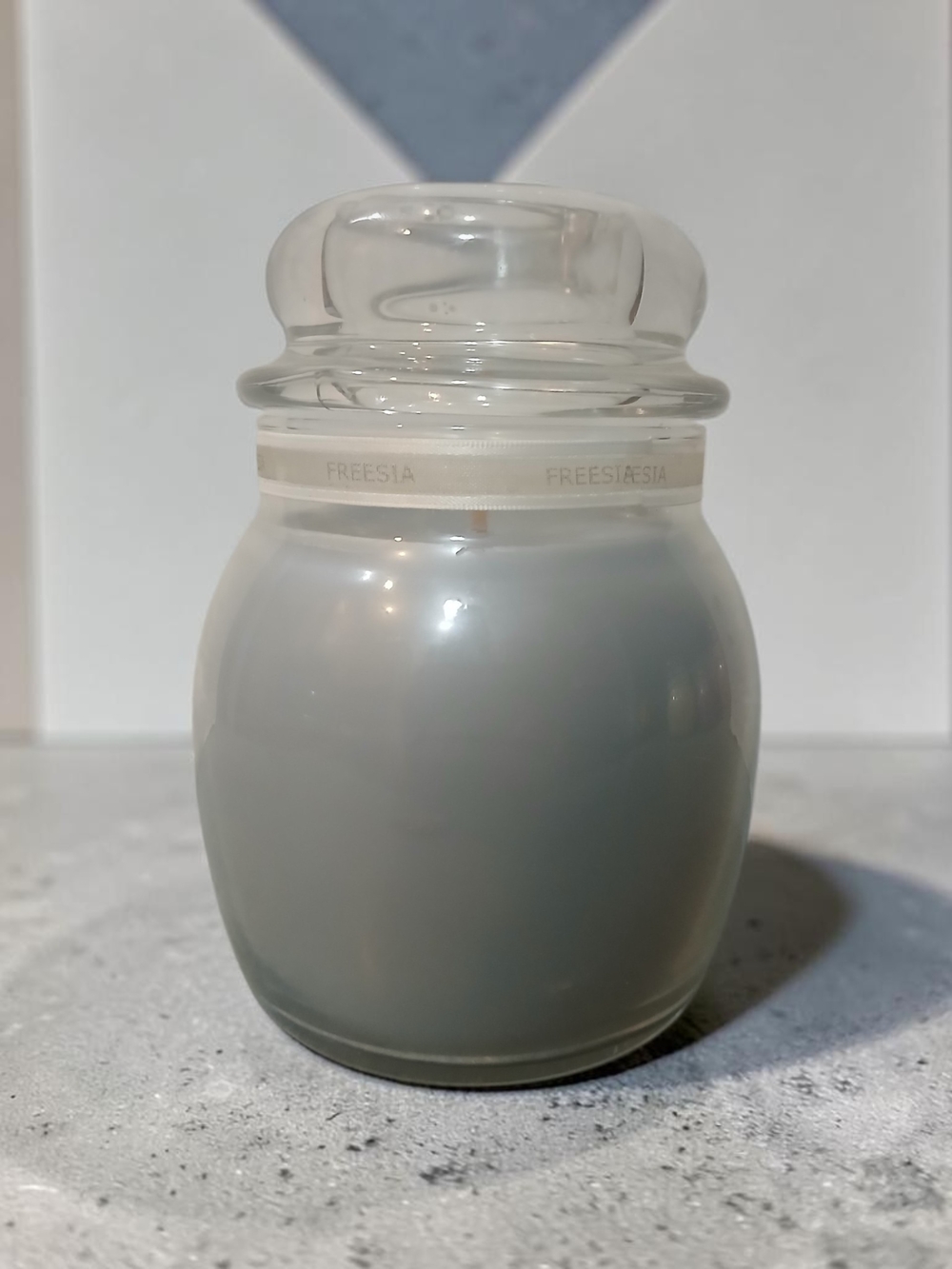White Barn Freesia Scented Jar Candle in Light Gray